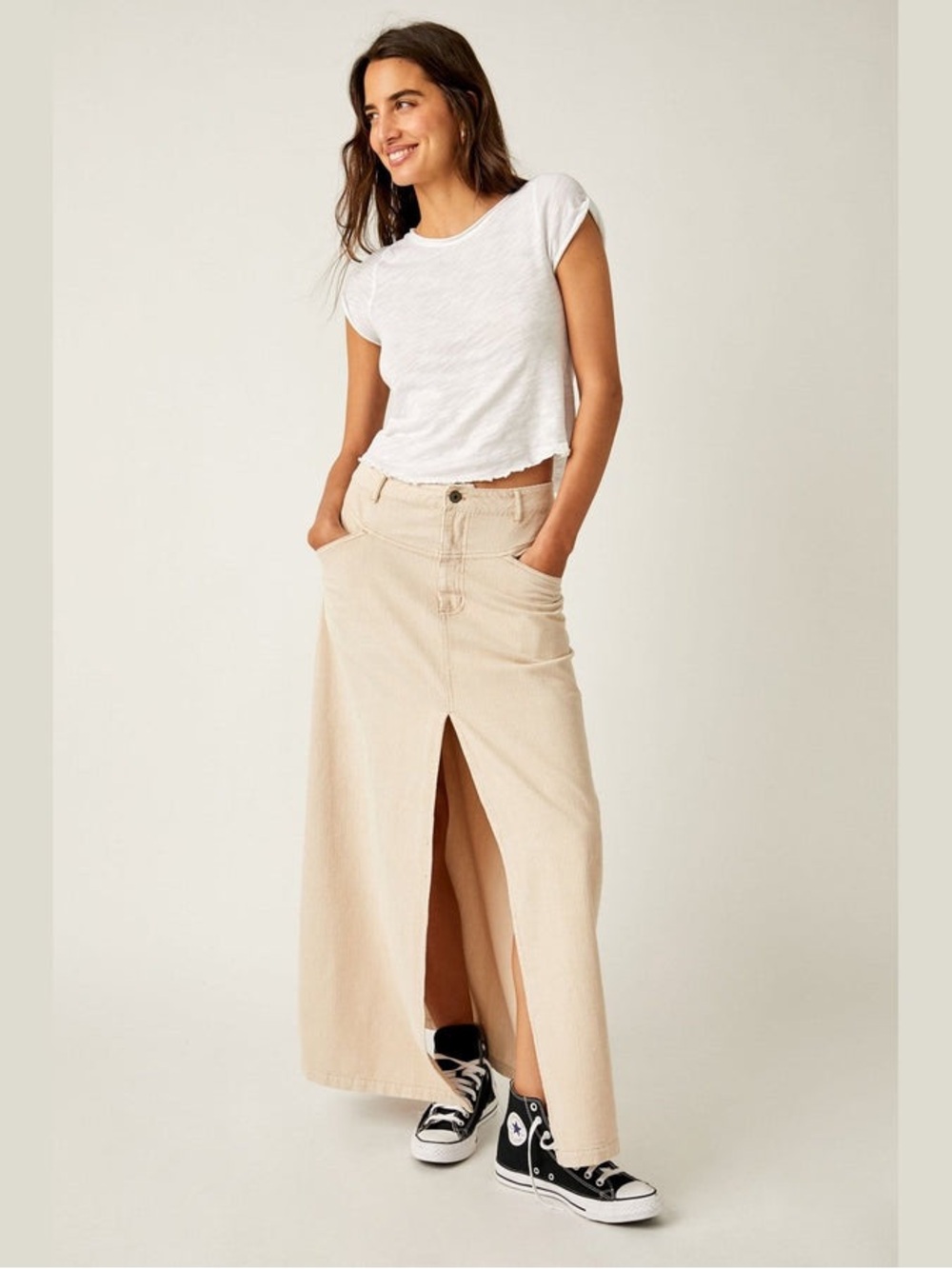 FREE PEOPLE COME AS YOU ARE CORD MAXI SKIRT New Size 2